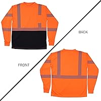 Vista 6 de VENDACE 3 piezas de camisetas de seguridad reflectantes de alta visibilidad de manga larga para trabajo en construcción para hombres Clase 3