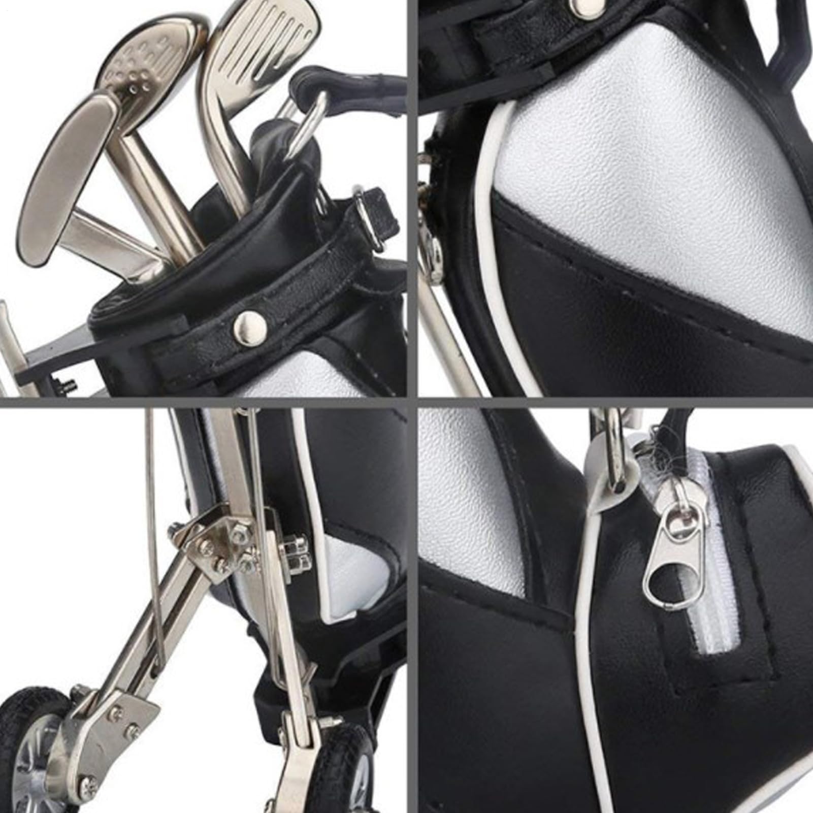 Portabolígrafos para bolsas de golf, lápices de golf, soporte para bolígrafos de escritorio con carrito, 3 bolígrafos de palo de golf - recuerdos de golf únicos, calcetines navideños divertidos para