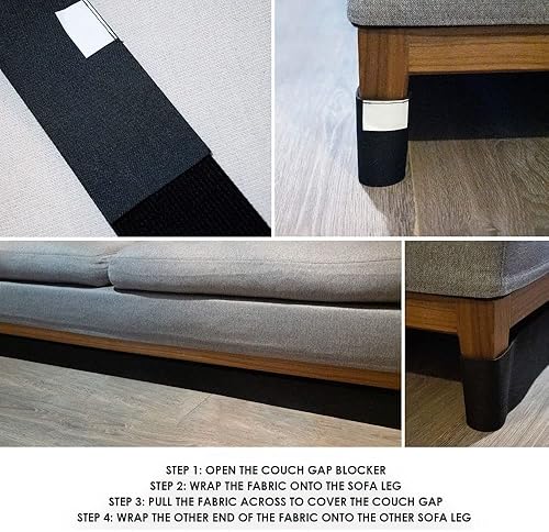 Miniatura 2 de Andy's Orchids Bloqueador de juguetes para debajo del sofá, evita deslizarse debajo del sofá, anticaídas, a prueba de polvo, ajustable, tira