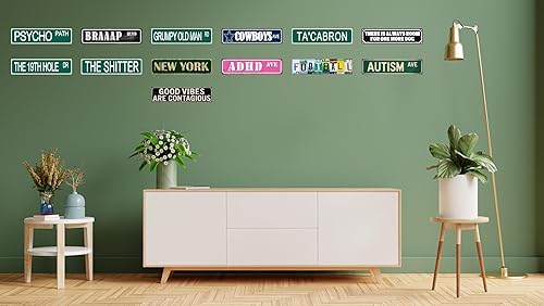 Miniatura 7 de Letreros de metal para pared con diseño retro de Autism Ave Street, 4 x 16 pulgadas