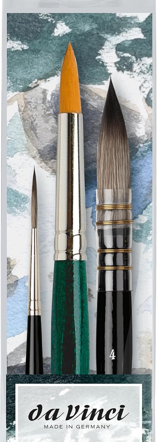 da Vinci Assorted Watercolor Brush Set, 3-Piece (DVXVA40130)