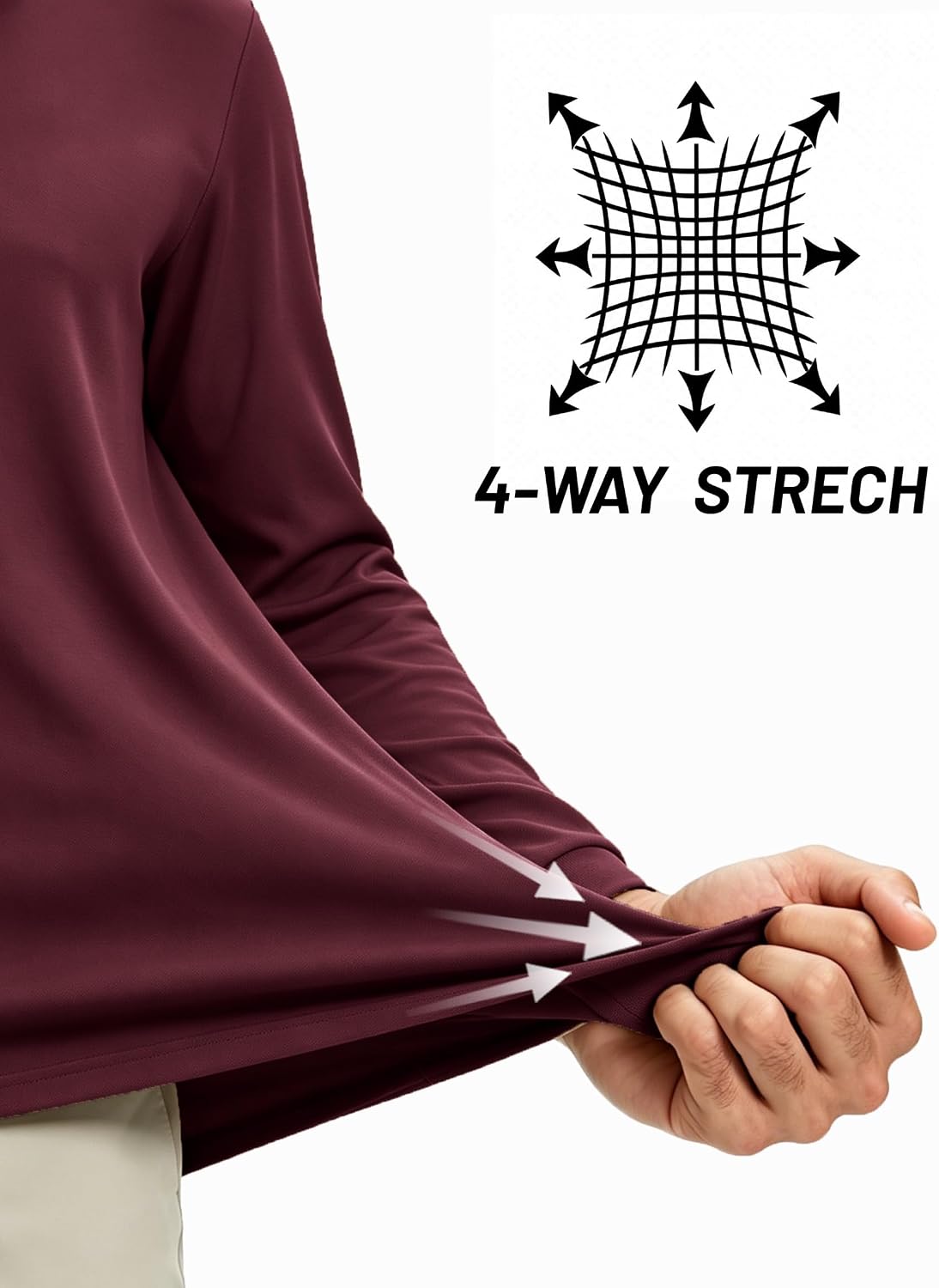 TACVASEN Men's Long Sleeve Polo Quick Dry Collared Golf Business Shirts