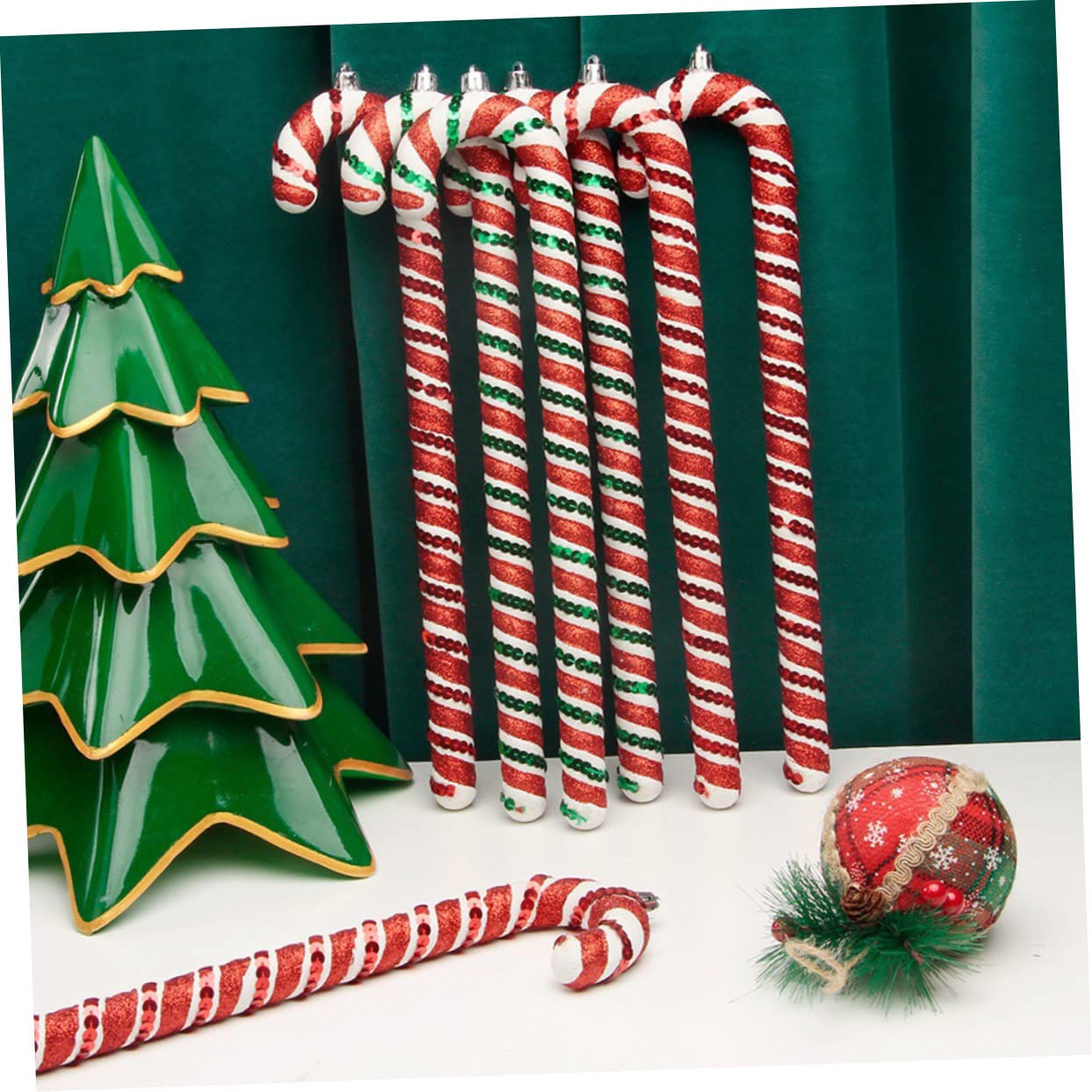 Cabilock 12 STK Weihnachtsbaum-Anhänger Zuckerstangen Weihnachten weihnachtsbaumdeko Tannenbaum Dekoration Christbaumschmuck Weihnachtsdekorationen Weihnachtsdekore Weihnachtszuckerstange