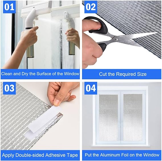 YoleShy Bubble Window Insulation for Winter and Summer Heat 48IN x 10FT