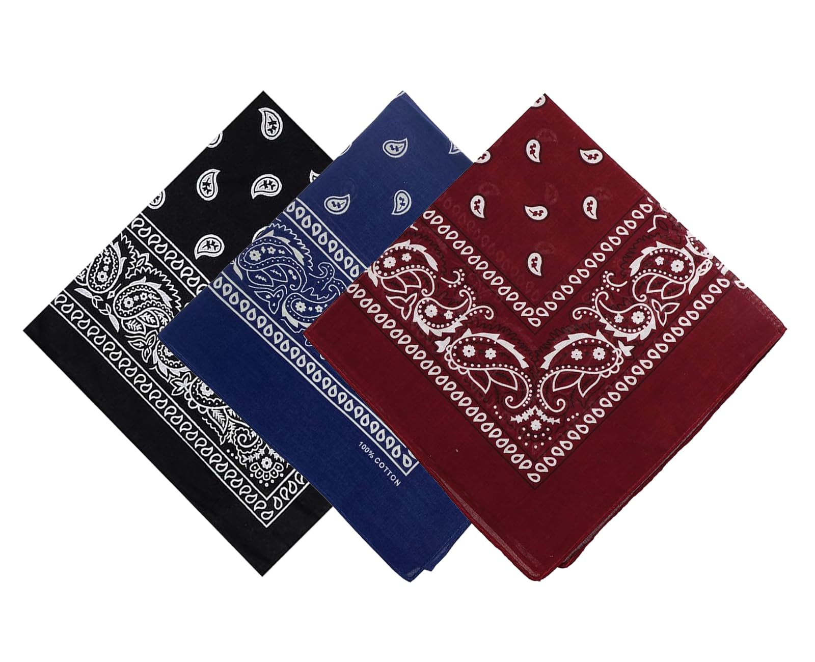 s4s 100% Cotton Paisley Printed Bandana Hanky for Men and Women 50x50 cm (Pack of 3)-picture-40