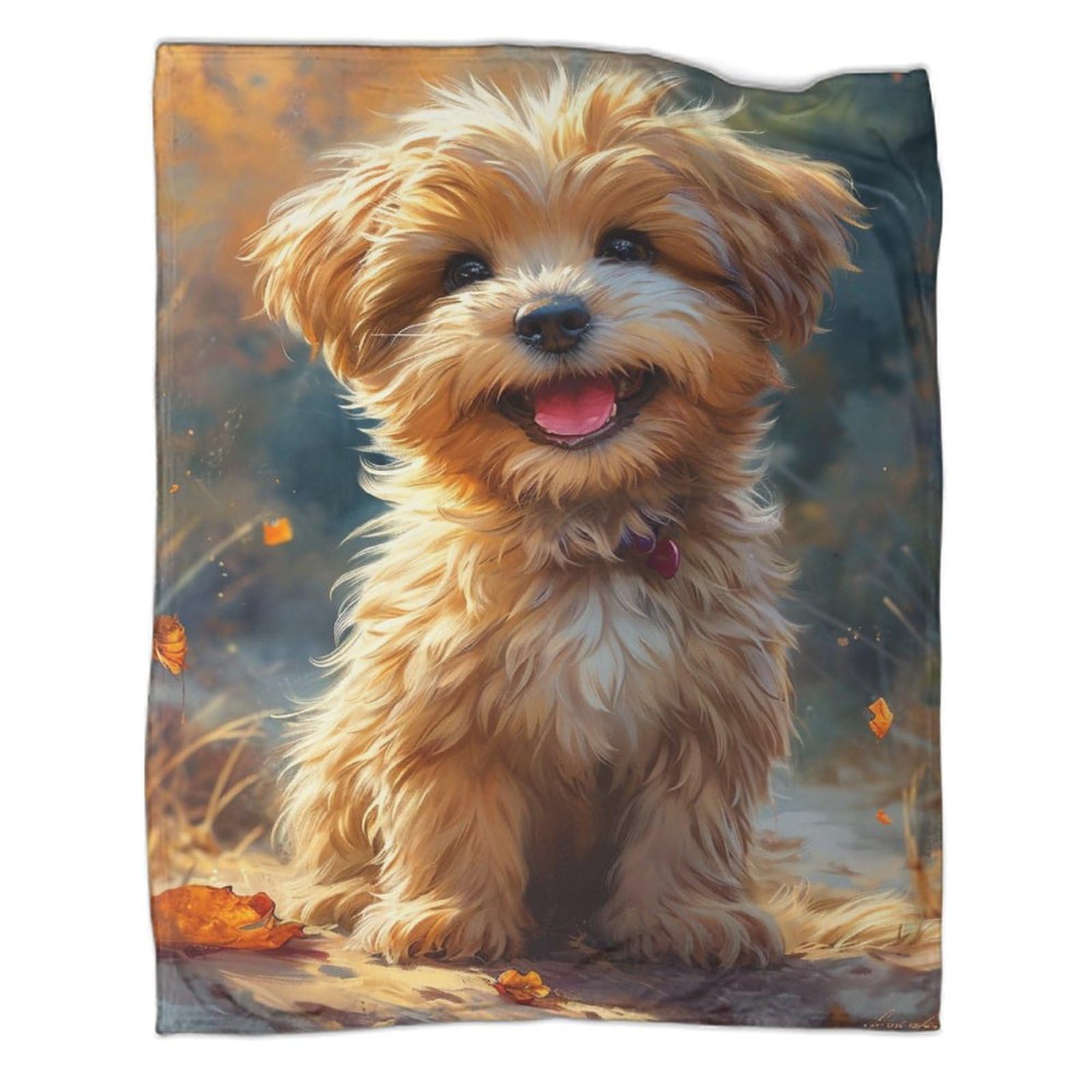 Couverture Yorkshire Terrier chaude plaid isolant 100x130 cm pour bureau