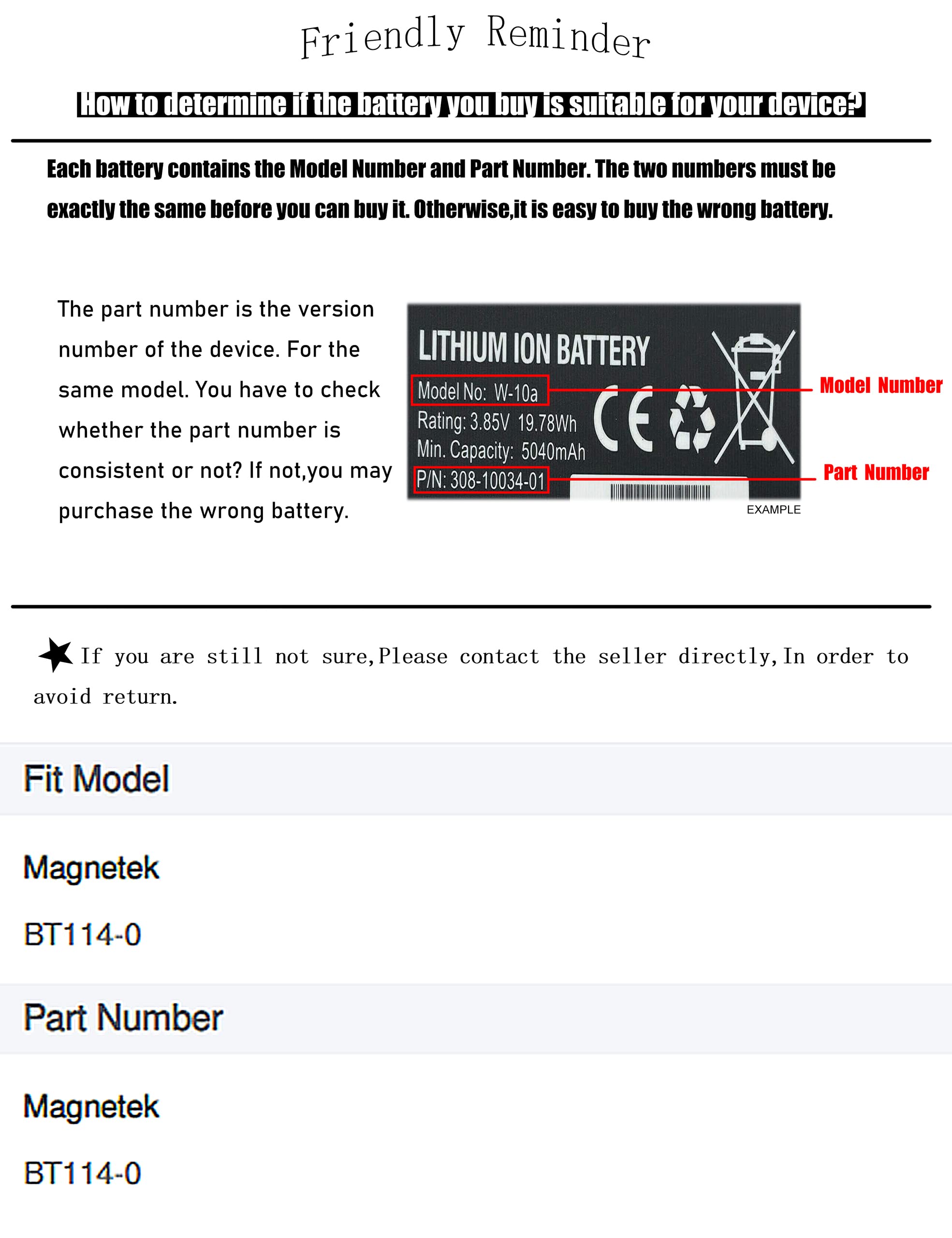Replacement Battery for MAGNETEK BT114-0