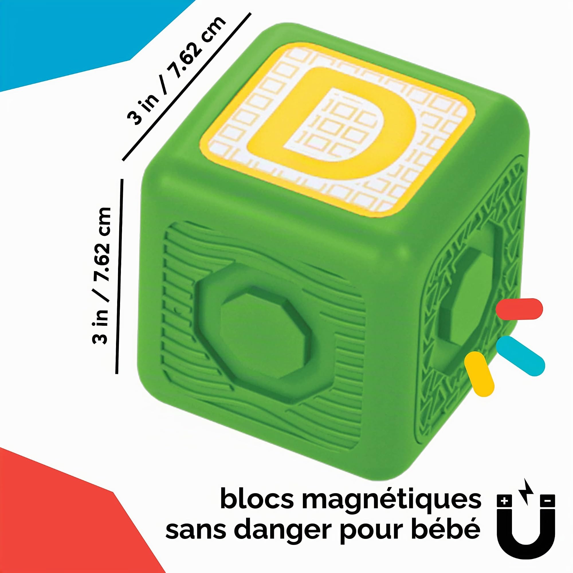 Baby Einstein Cubes magnétiques Connectables Connect & Create de 24 pièces, Enfants de 6 Mois et Plus
