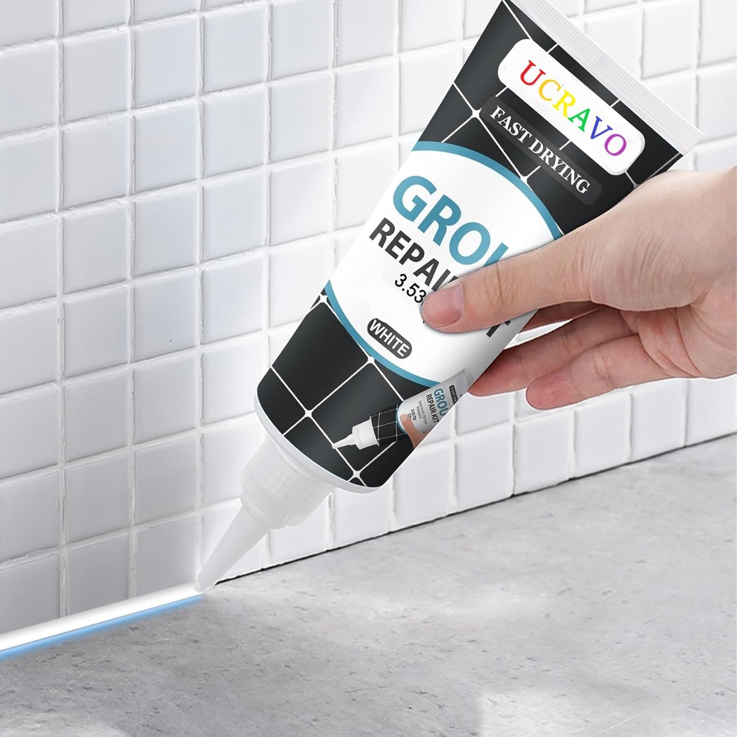 UCRAVO Tile Gap Refill Agent Tile Reform Coating Mold Cleaner Sealer Repair Glue Home Decoration Stickers & Posters Hand Tools, Waterproof Gap Crack Filler Tube Paste ForHome,Office(180ml)
