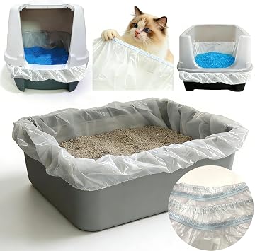 PurifyLogix 16PCS Stretchable Cat Litter Box Liners, Elastic Tear-Resistant Bags, Extra-Large Waterproof Litter Box Liners, Compatible with XL/L Litter Box Sizes, 30-Pound Capacity, 42  x 20  x 2 MIL