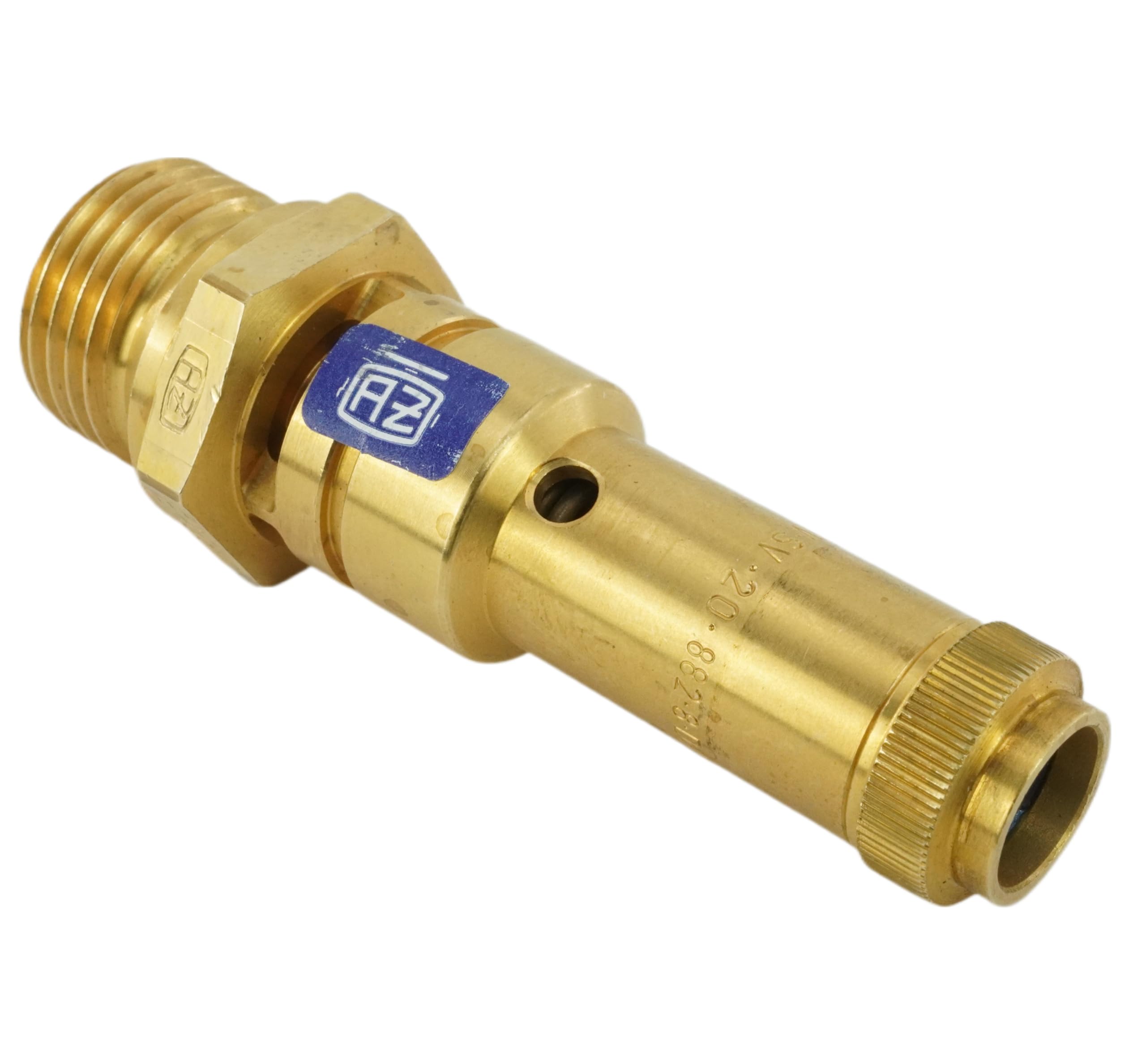 fittingstore - Soupapes de sécurité TÜV (DN8), 6 à 20 bar, soupape de surpression en laiton pour compresseur (filetage : G 3/8", pression de déclenchement : 11 bar)