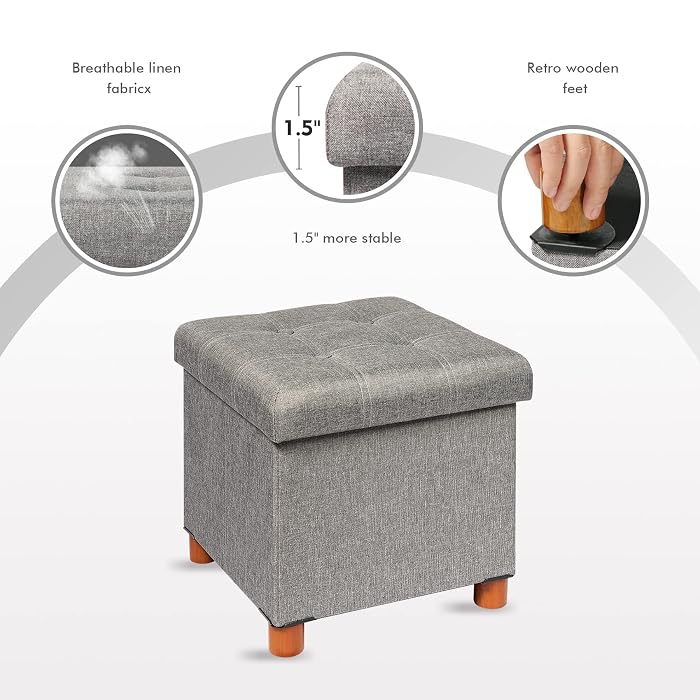B FSOBEIIALEO Tray Storage Ottoman
