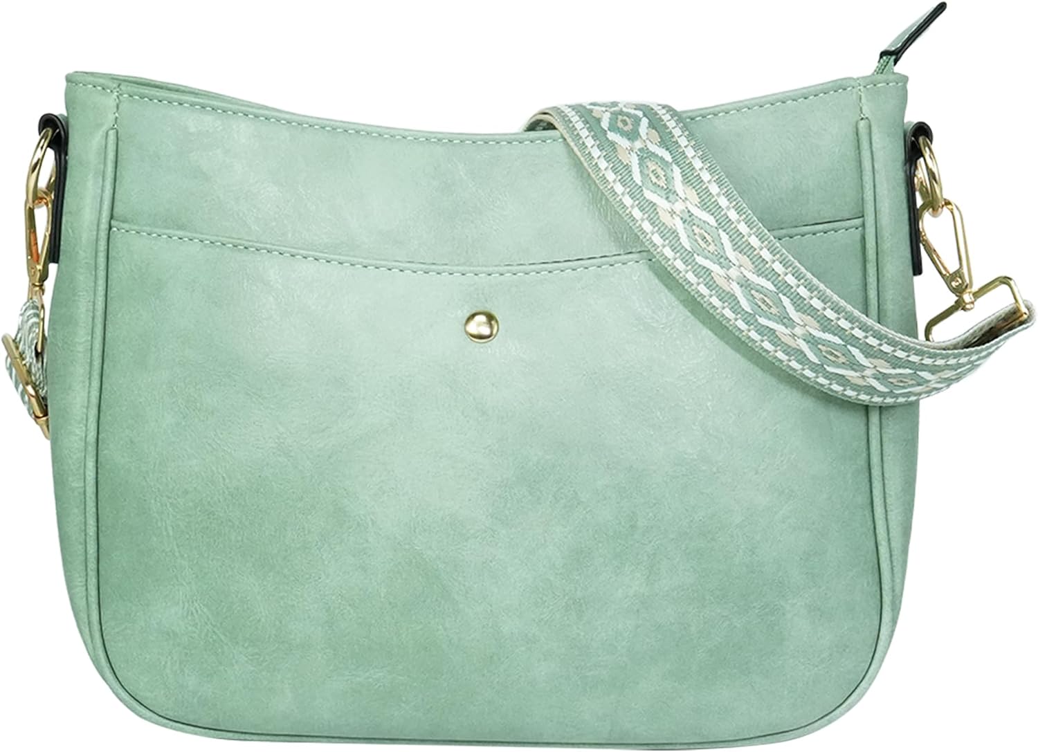 CIVECHOL Crossbody Bag for Women Bohemian Vintage Stylish Purse Vegan Leather Shoulder Bag with Adjustable Wide Strap