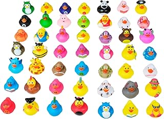 Kicko 2 inches Assorted Rubber Ducks in Bulk - 25 Pack - Ducking Jeeps for Kids - for Sensory Play, Stress Relief - Stocking Stuffers, Classroom Prizes, Decorations, Supplies, Holidays, Pinata Filler
