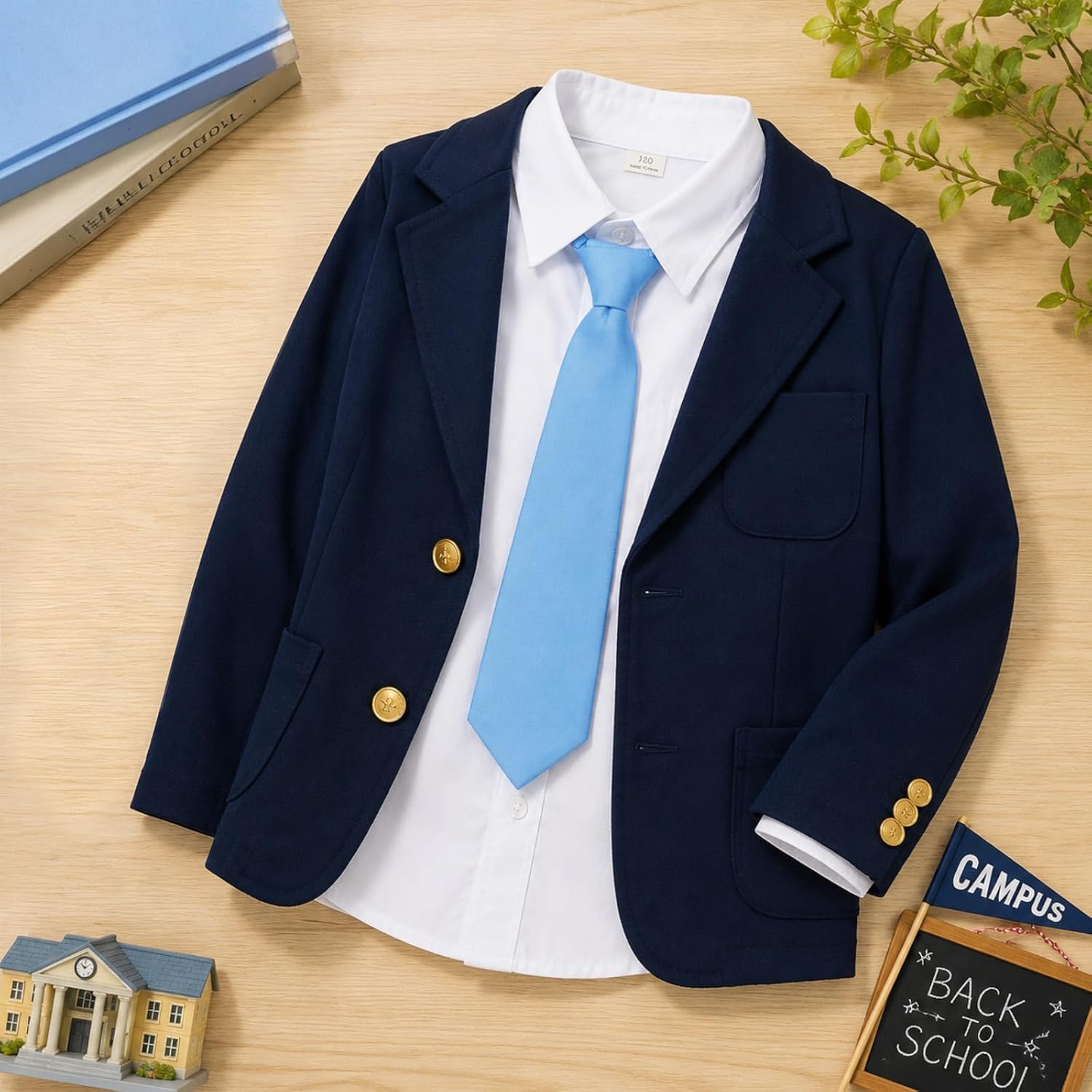 Sucrain 1pcs Boy's Necktie Pre-tied Adjustable Neck Strap Tie for Wedding Graduation School Uniforms