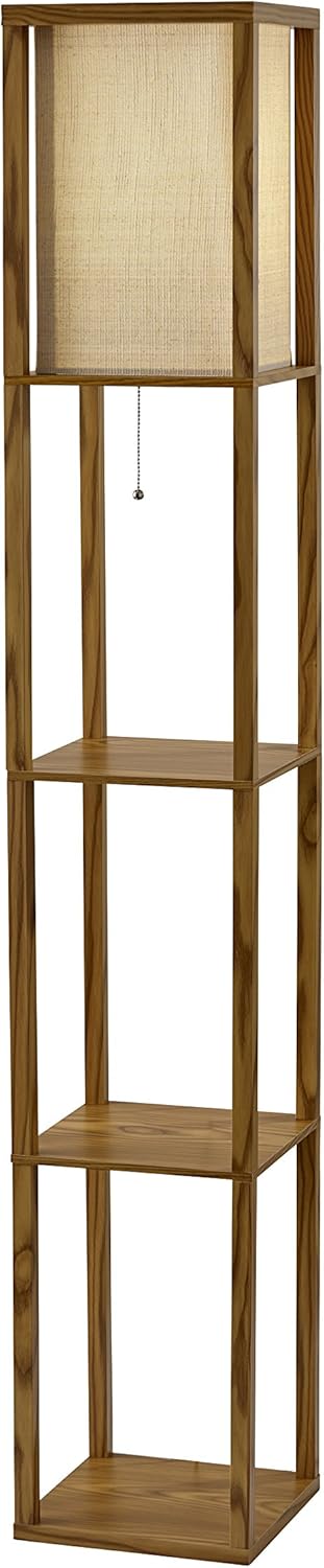 Cheapest 🛒 Adesso 3138-12 Wright Shelf Lamp, Natural Wood Veneer on Mdf