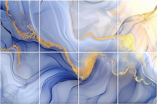 Paquete de 8 paneles acústicos artísticos de espuma a prueba de sonido para paredes, paneles decorativos absorbentes de sonido de 48 x 32 pulgadas