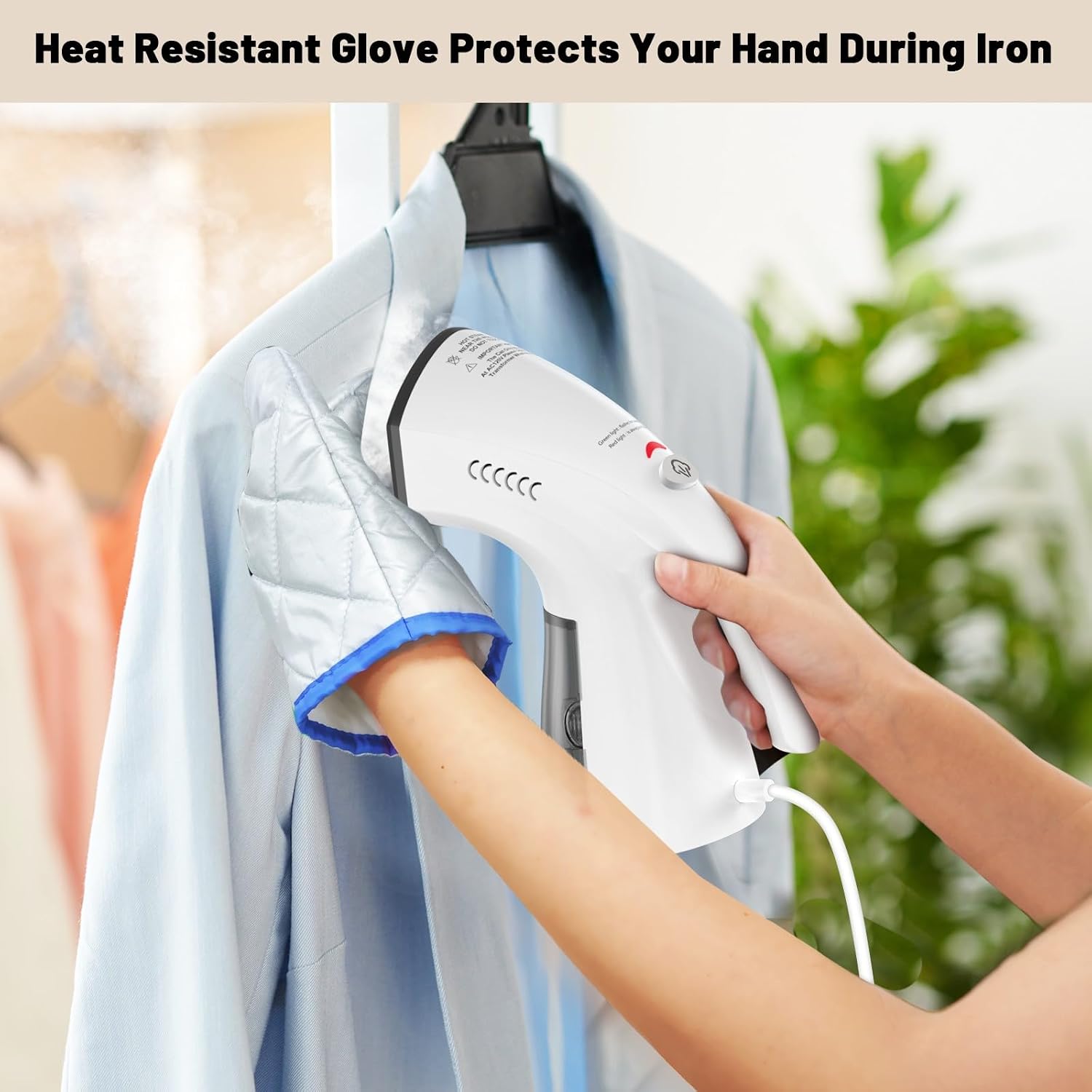 Steamer for Clothes, Handheld Clothes Steamer 2 in 1 Steam & Dry Iron with 250ml Tank, Leak-Proof Garment Steamer 1000W Portable Handheld Steam Iron for Home and Travel (white)