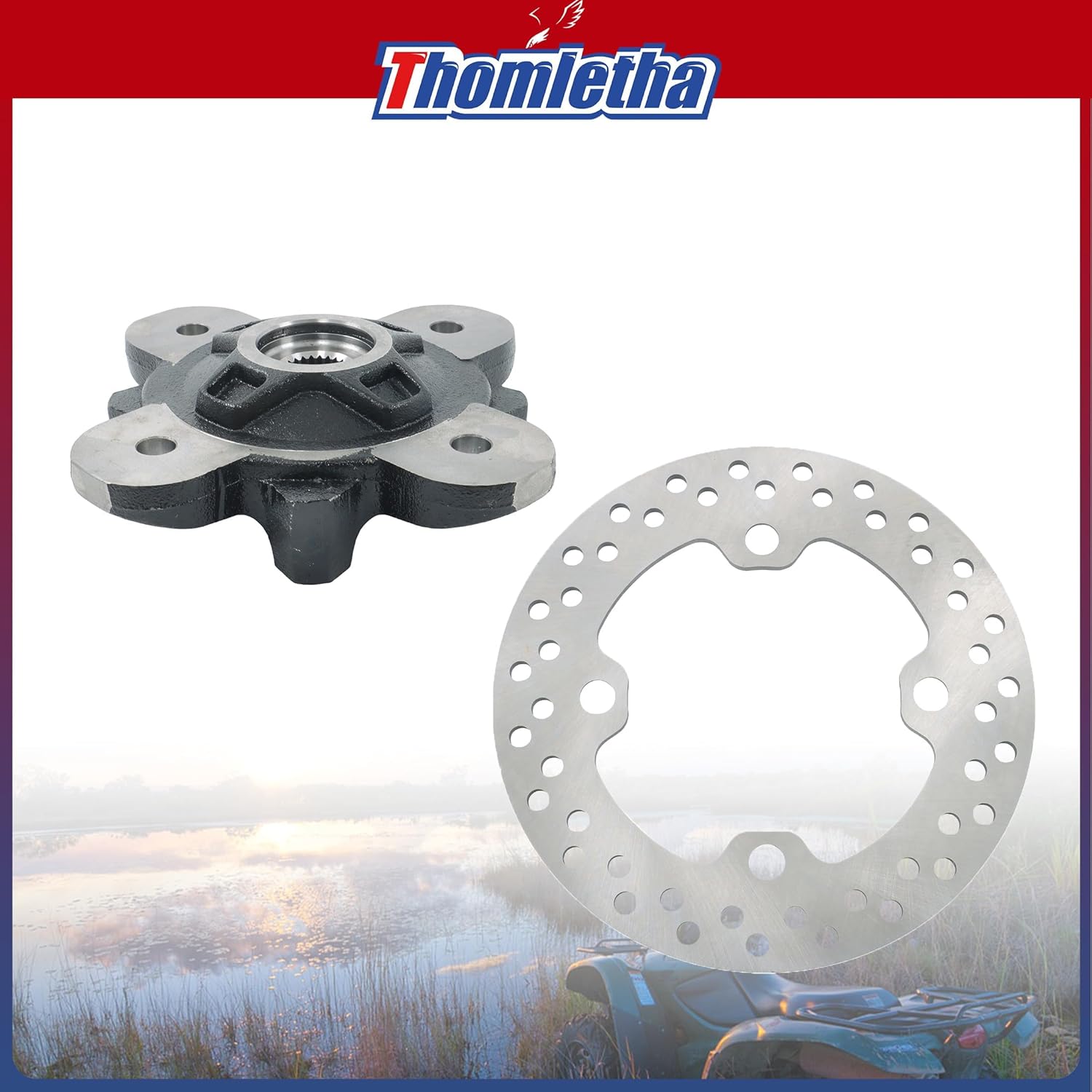 Front Wheel Hub Bearing Studs Brake Replacement for 5137387-067 5141046-067 3514699 5254999 Replacement for Polaris Ranger 570 900 1000 2013-2022
