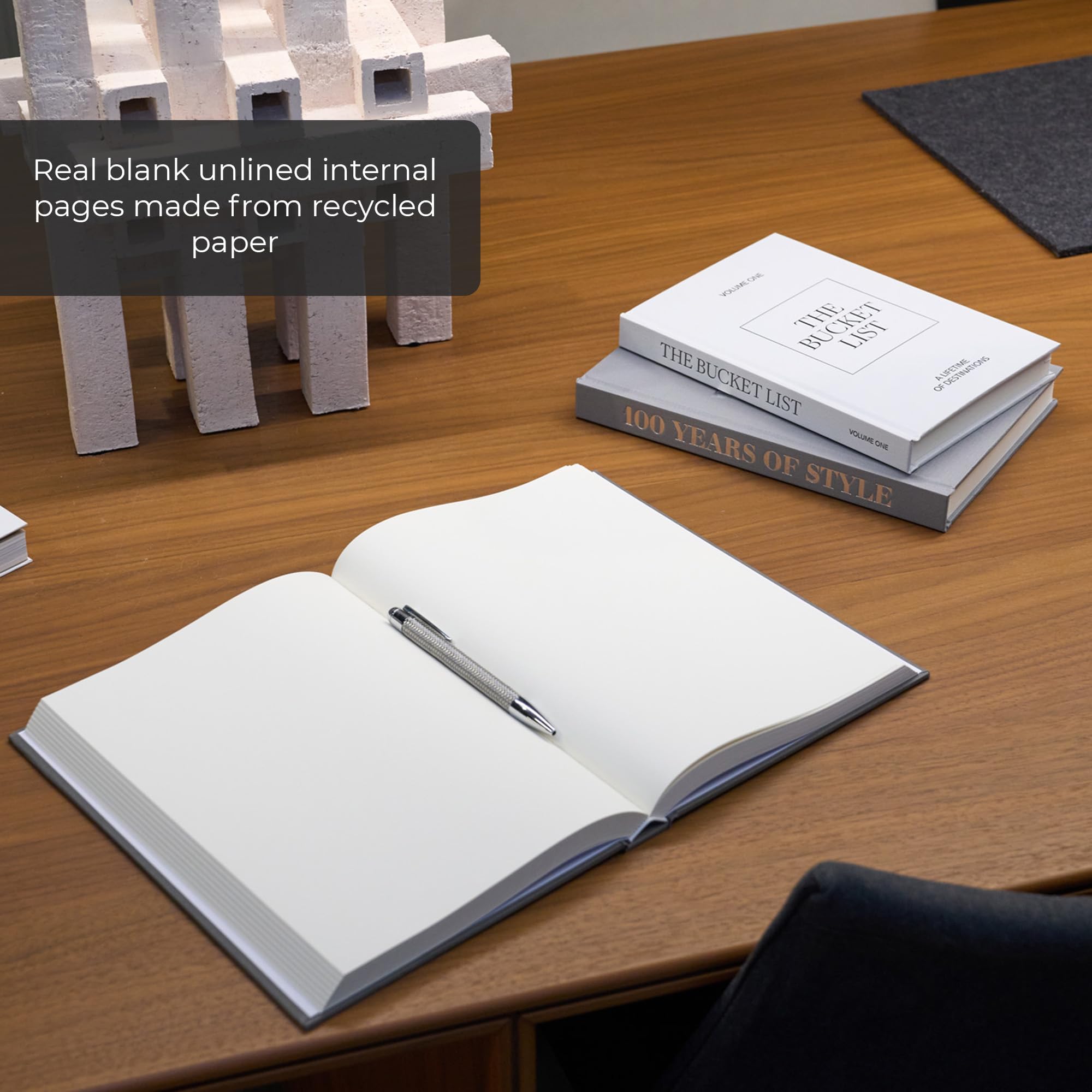 Moncur Home Set di 3 libri decorativi per tavolino da caffè, con copertina rimovibile e pagine bianche vere, per arredamento moderno della casa, stile mensola e interni estetici