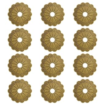 12 Pack 32mm Brass Backplate Washers for Furniture Knob Pulls | 12 pack antique brass backplate washers, for drawer cabinet knob vintage decor hardware replacement accessory