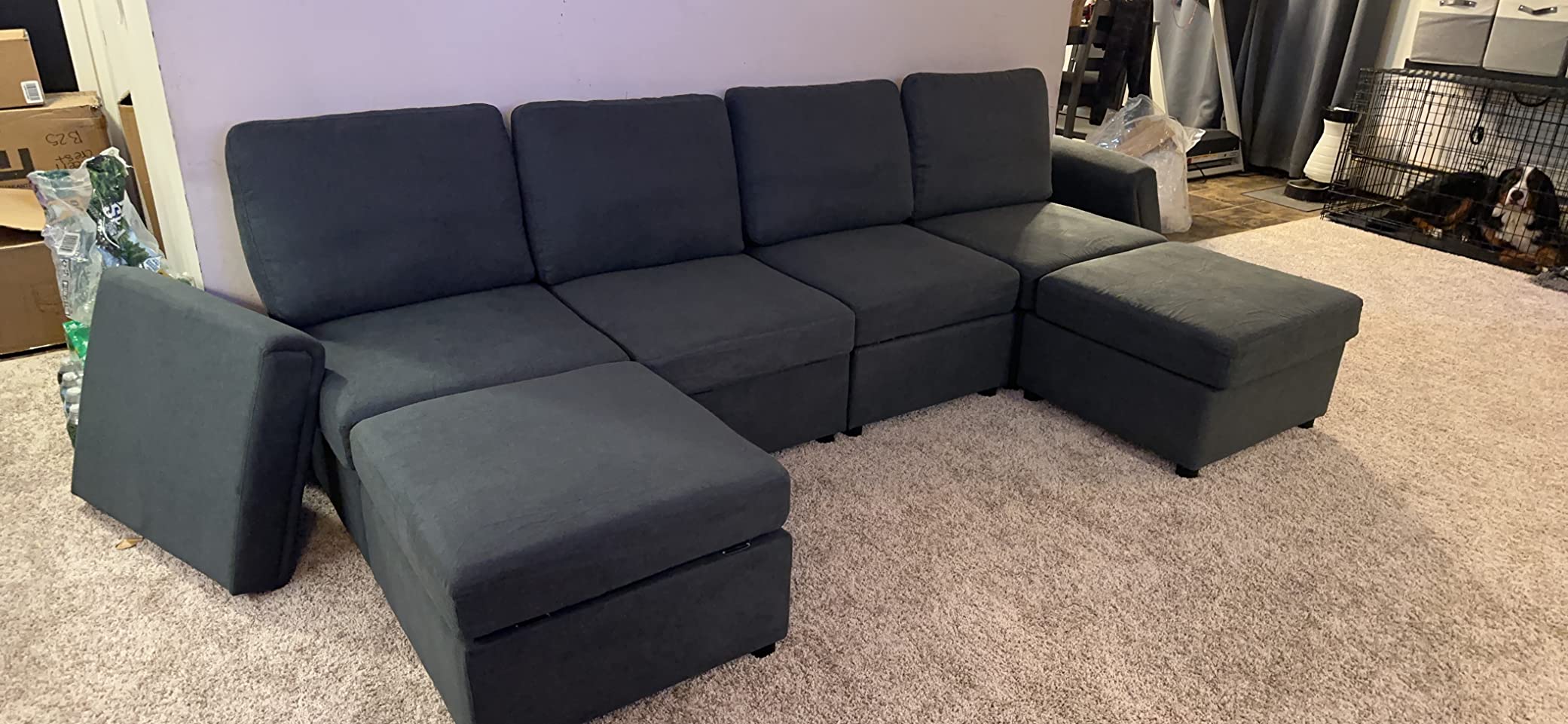 64/mo Finance LINSY HOME Modular Sectional Sofa, Convertible L