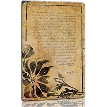 Mary Oliver Quote Wall Art Metal Tin Sign Mary Oliver Poster Paintings Decor Pictures Artwork for Office Painting Artwork Decoration for Living Room Wall Plaque 8x12 inch