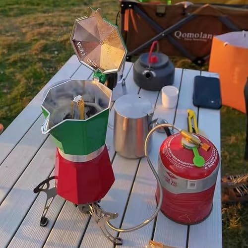 Miniatura 7 de Cafetera Moka Pot - Cafetera italiana de 6 tazas/10 onzas, cafetera espresso para estufa de gas o cerámica eléctrica, para camping, manual de café