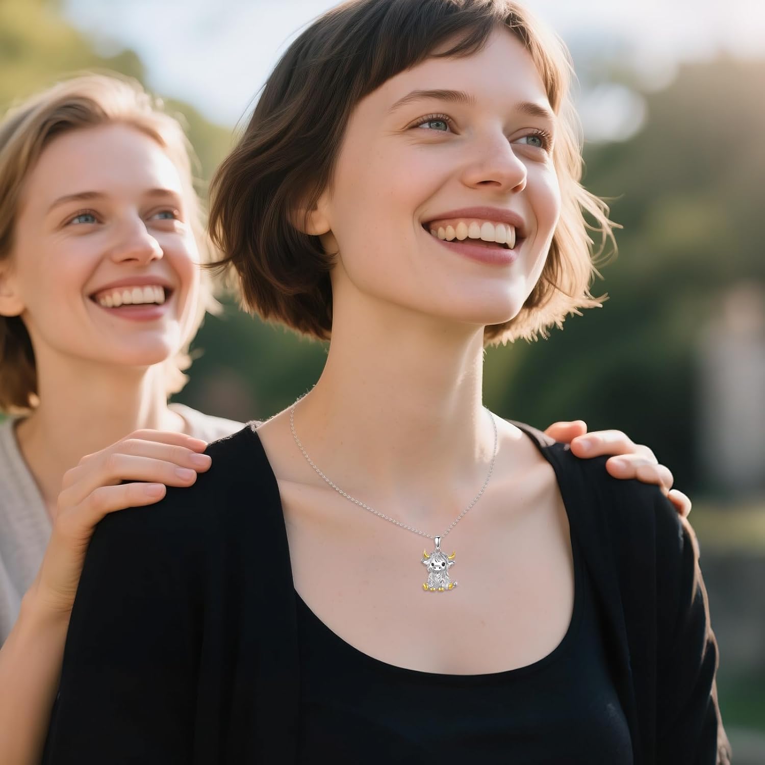 Goose/Pig/Highland Cow Necklace for Women Sterling Silver Animal Pendant Jewlery Gifts - Image 3