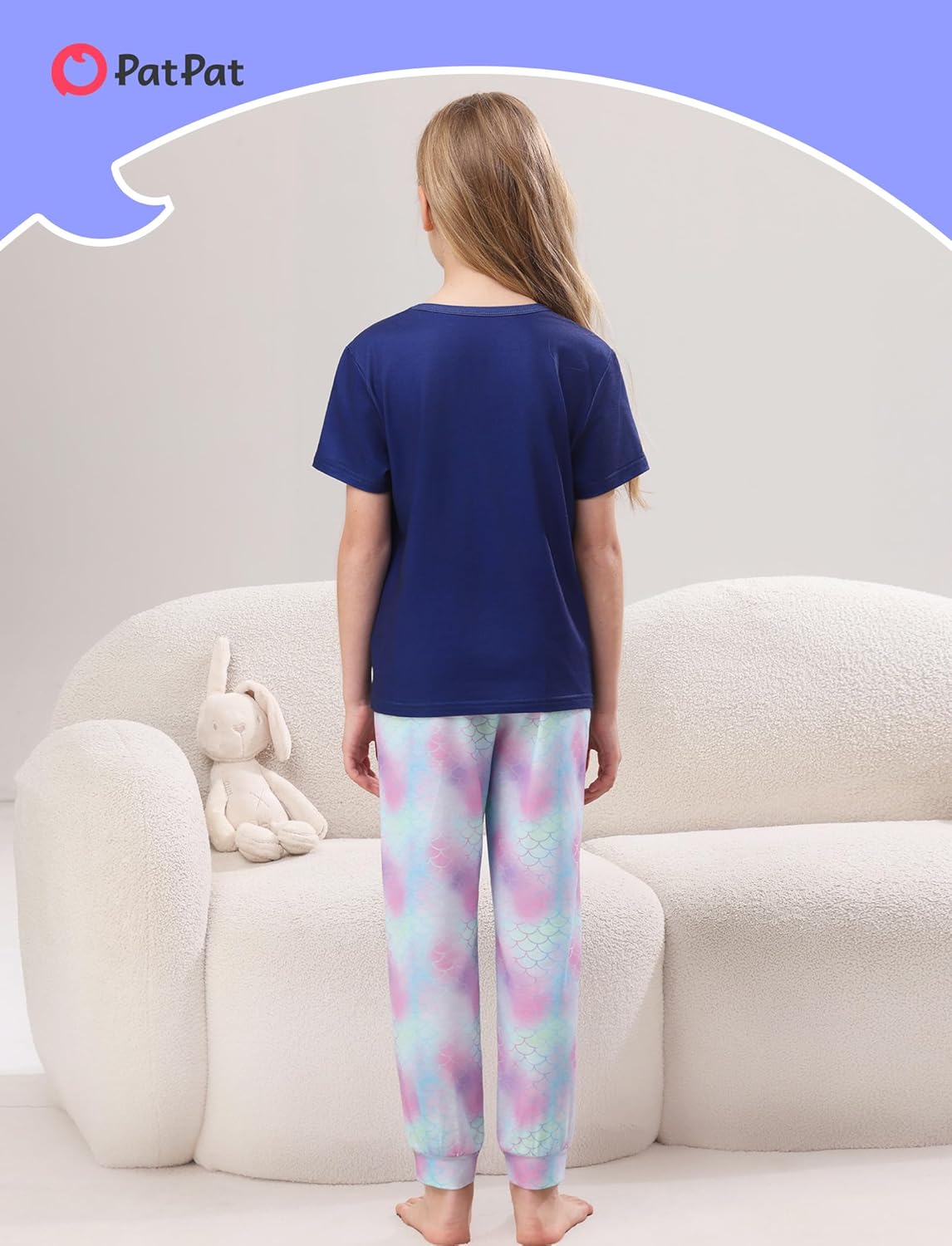 PATPAT Girls Pajamas Set 2 Piece Cute Print Sleepwear Short Sleeve Tee Top & Pants Comfortable PJs for Kids 5-12 Years - Image 4