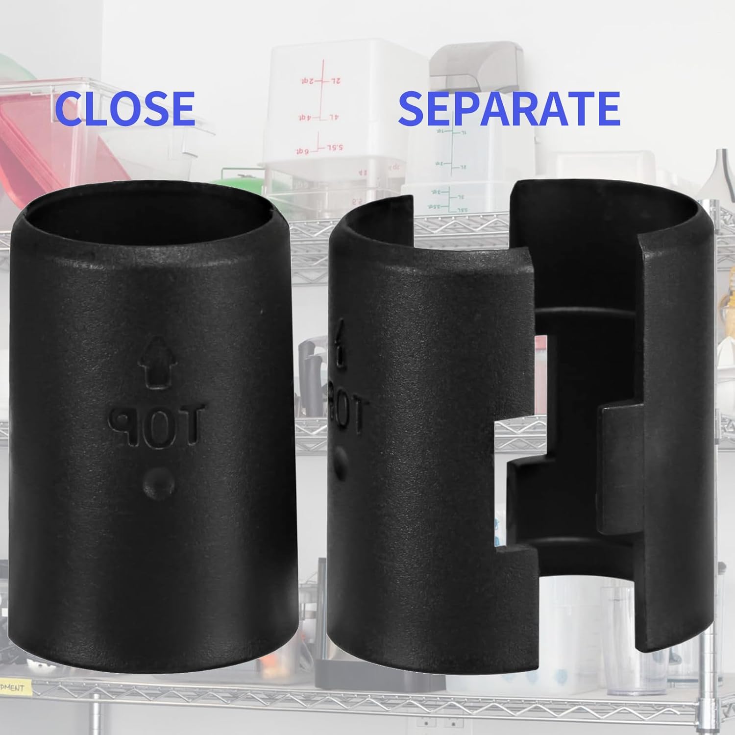 30 Pack Black Wire Shelf Clips 1 inch Wire Shelf Clips, Plastic Shelving Clips Shelf Lock Clips Round Plastic Clips, Shelf Support Clips for Wire Shelving System (15 Pairs)