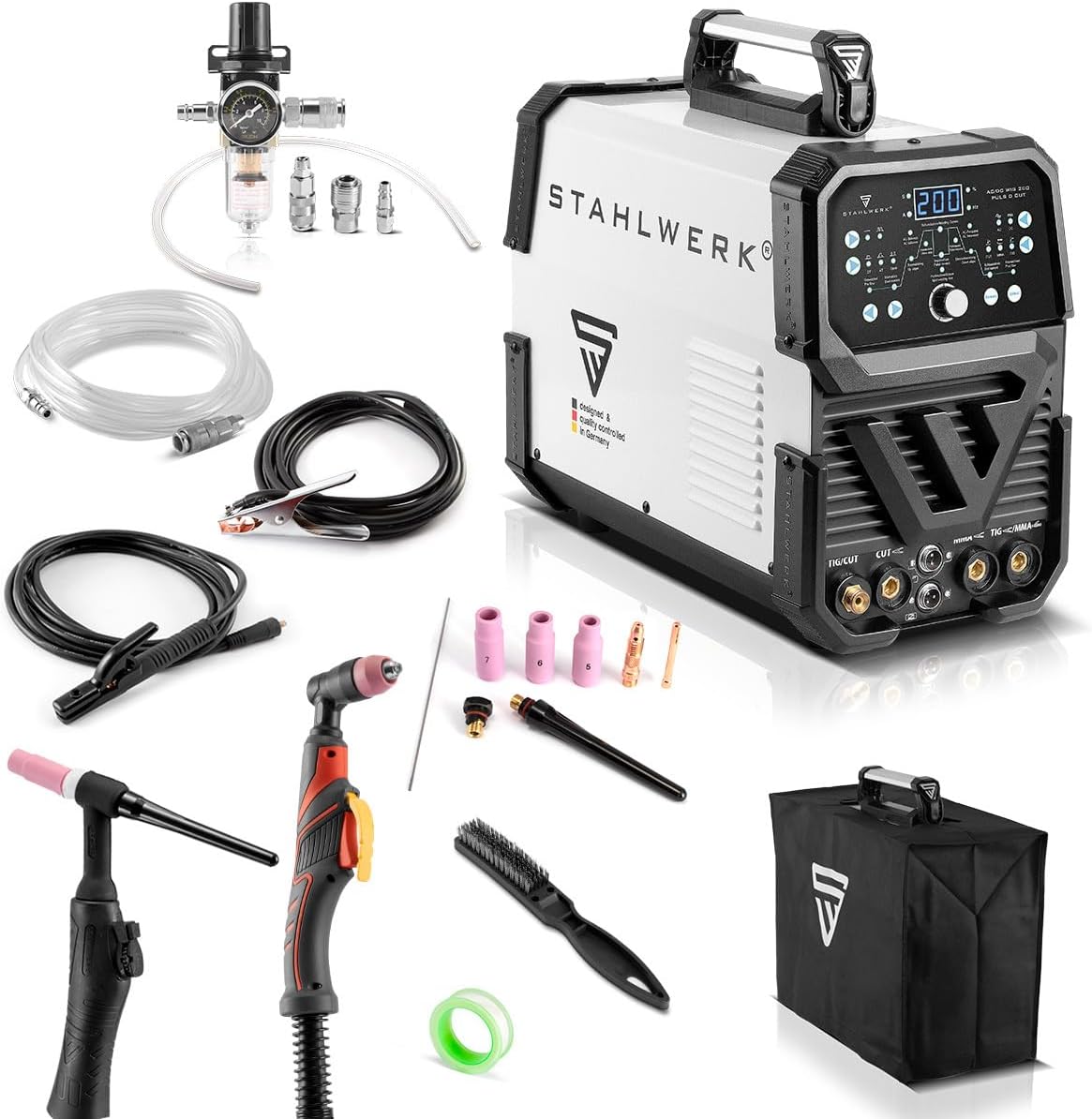 STAHLWERK Poste de soudage combiné 4 en 1 AC/DC TIG 200 Puls D CUT ...