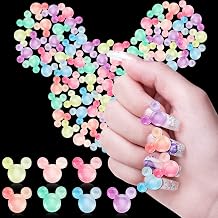 56 Pcs Bear Head Nail Art Decor - 7 Colors Resin Bear Shape Charms and Cute Ear Rhinestones with Storage Box for Manicure Craft