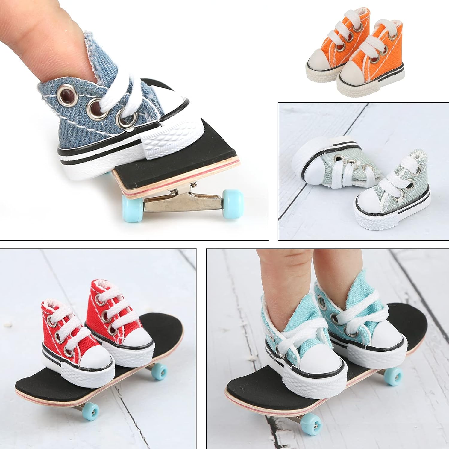 SPITBOARDS Fingerboard Mini Finger Shoes Designed for Use When Fingerboarding -Pair - Grey