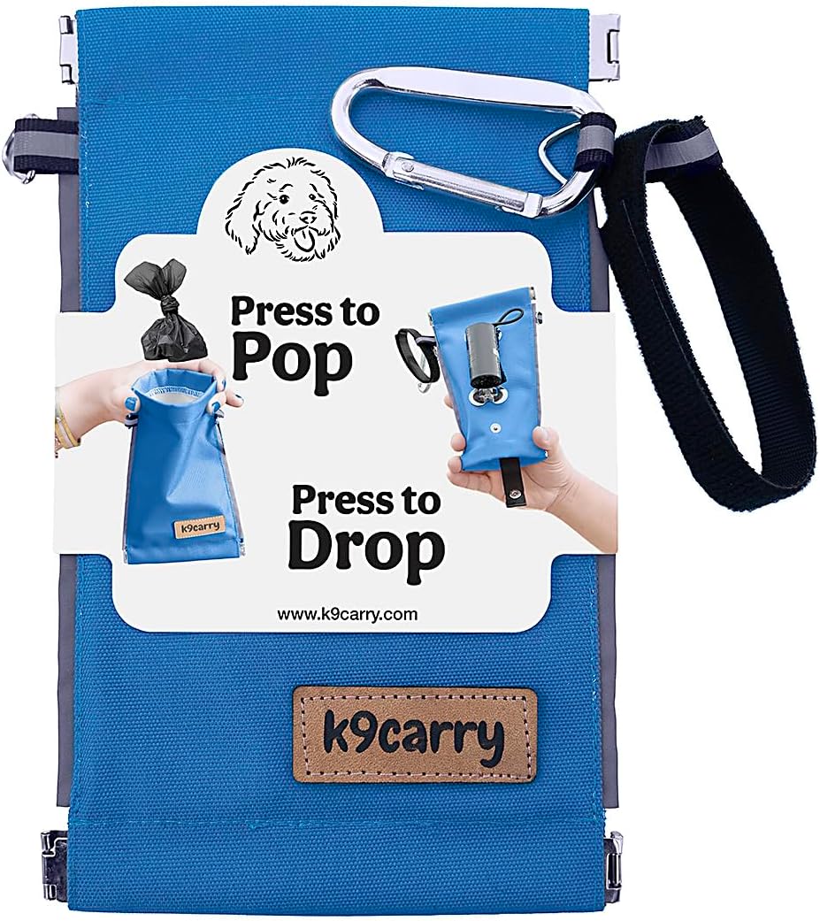 Dog Poop Bag Holder for Walking with Waste Bag Dispenser, Reusable Smell Proof, Pet Poop Pouch with Spring loaded Closures, Portable Dog Accessories Travel for Leash Harness Waist image 2