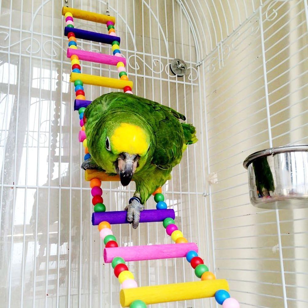 DEAD MONEY Wooden Climbing Ladder Toy for Bird Parrot Parakeet Cockatiel Conure Macaw African Grey Cockatoo Amazon Lovebird Finch Canary…