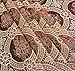 Simhomsen Vintage Burgundy Embroidered Lace Tablecloth Round 70 Inch