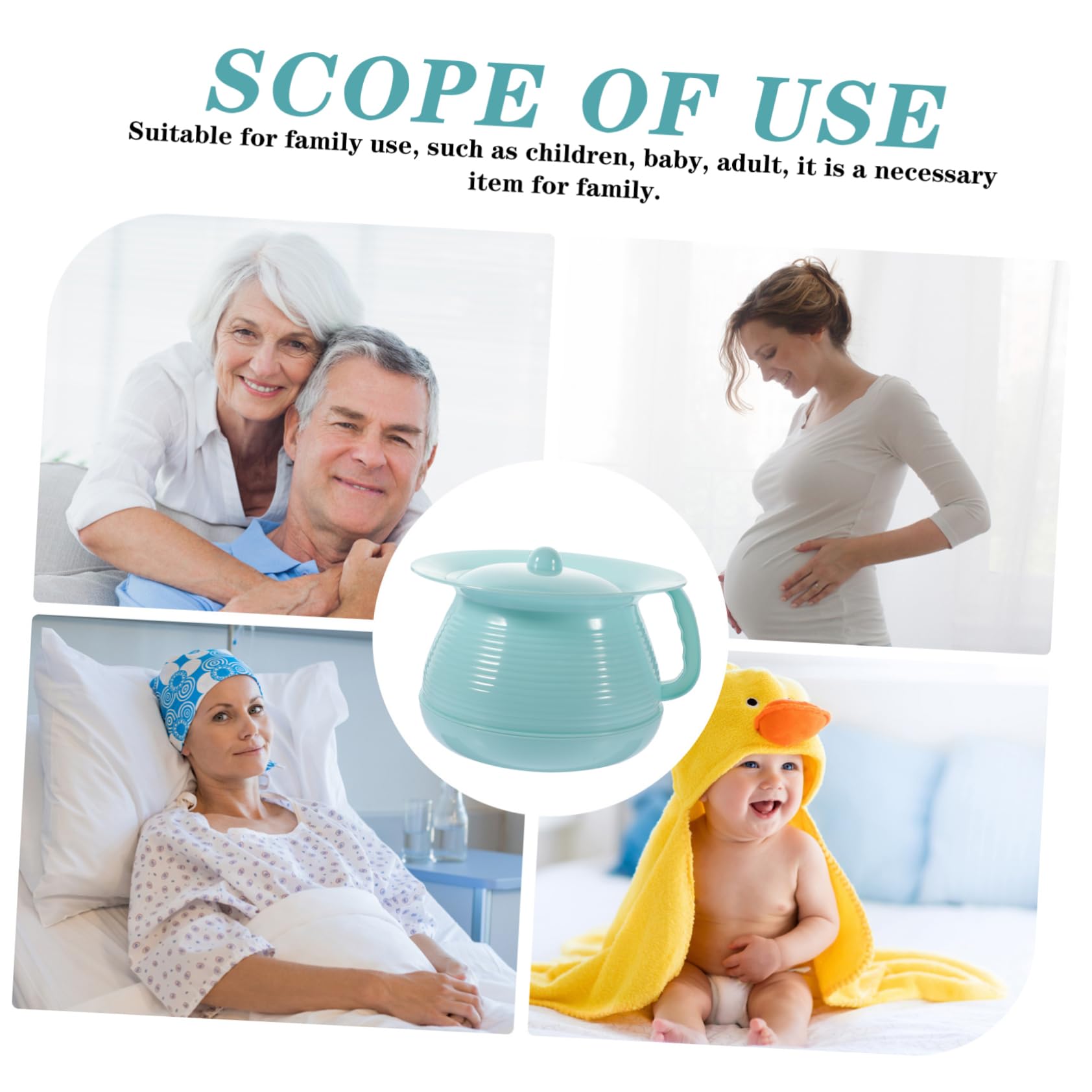 Healeved Vasino Water Bambini in Plastica per Uso Familiare, Orinatoio da Notte con Coperchio Facile da Pulire e Resistente alle Macchie, per Bambini