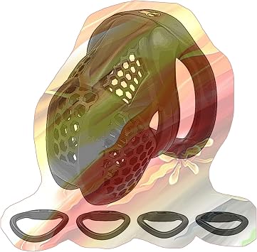 Mens Portable Honeycomb Protective Cage, Male Special Cage with 4 Sizes Rings -USXA13 Black, Small