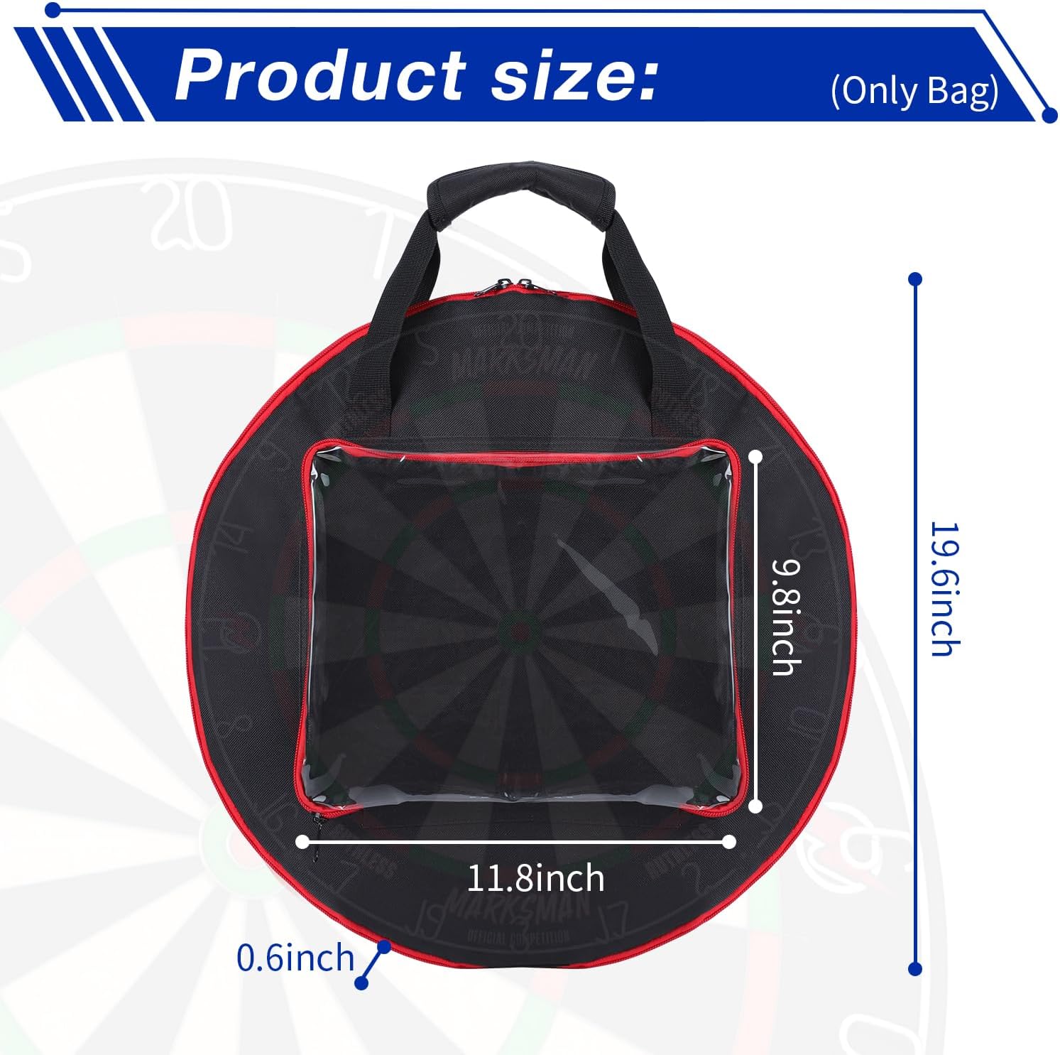 Storage Bag for Dart Boards Set, Dartboard Cover Waterproof Protective Carrying Case for Dartboard, Dart Tips, Shafts, and Other Accessories, Case Only