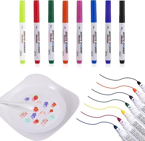 LUTER 8 bolígrafos mágicos de pintura al agua colores brillantes garabatear flotantes para dibujar pizarra blanca borrable acuarela para niños y