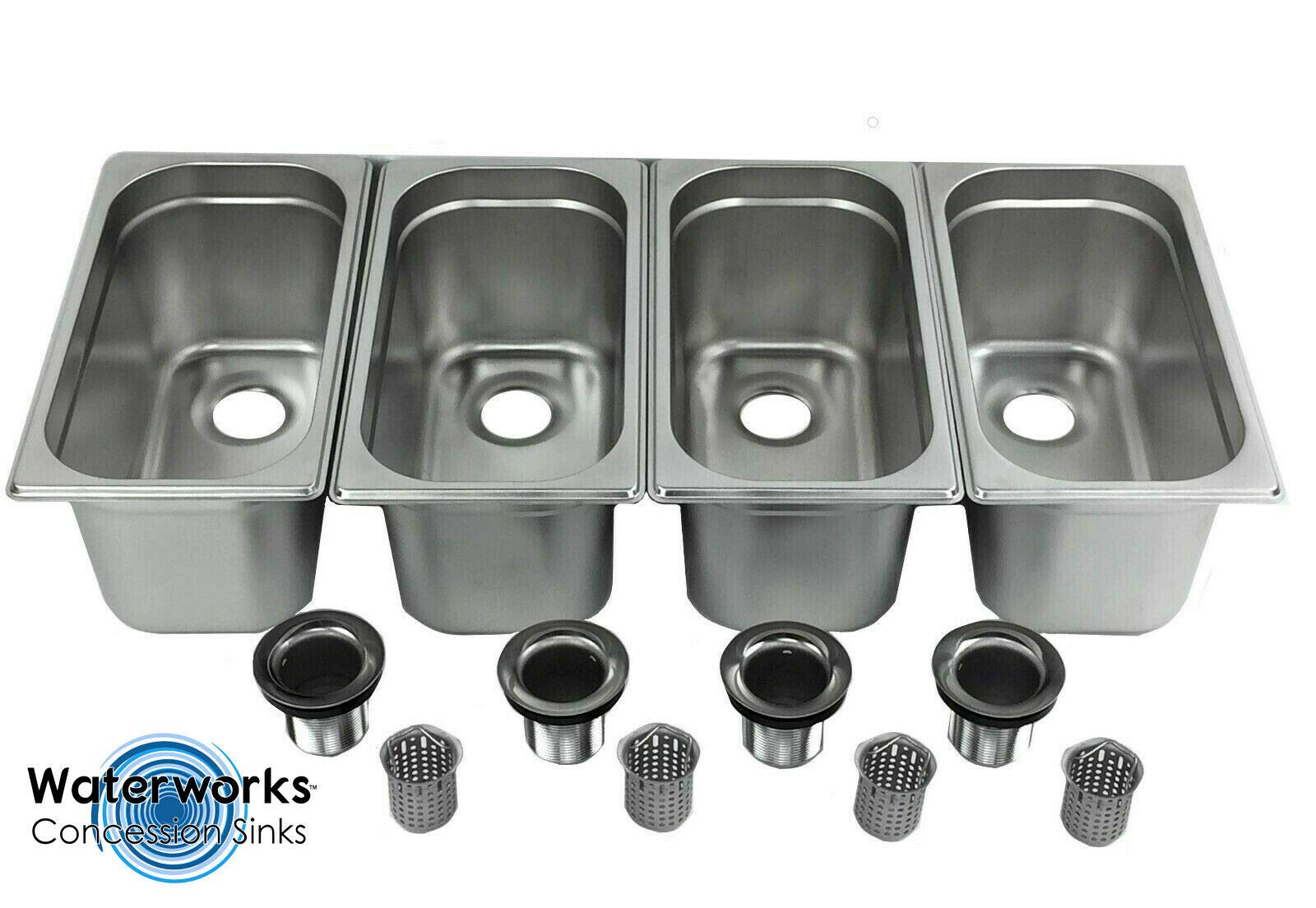 Standard 4 Compartment Sink Set & Hand Washing for Concession Stand Food Trailer