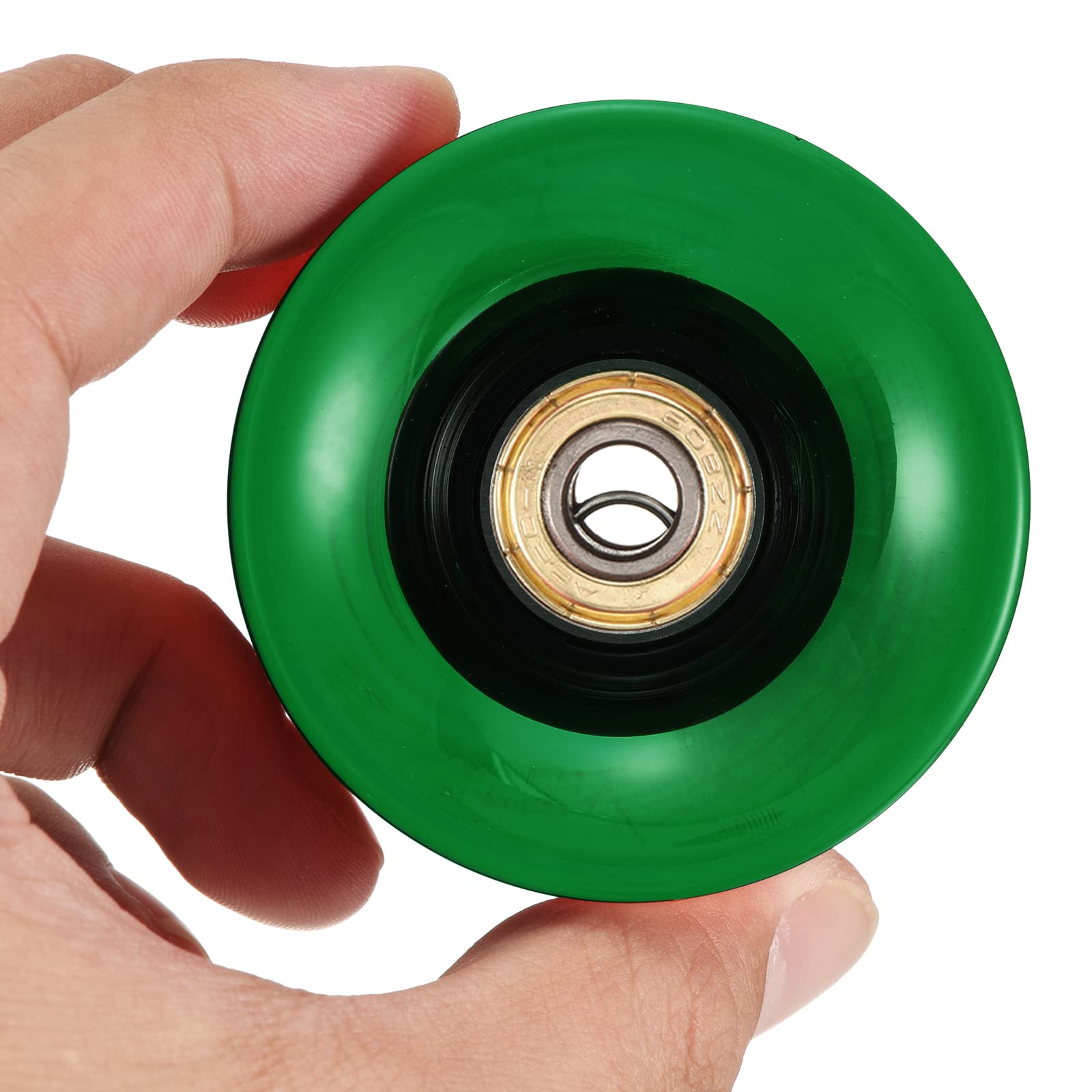 PATIKIL 60mm Longboard Ruote con Cuscinetti ABEC-11, 4pz Street Ruote per Skateboard Cruiser Ruota Sostituzione 80A, Trasparente Verde Oro