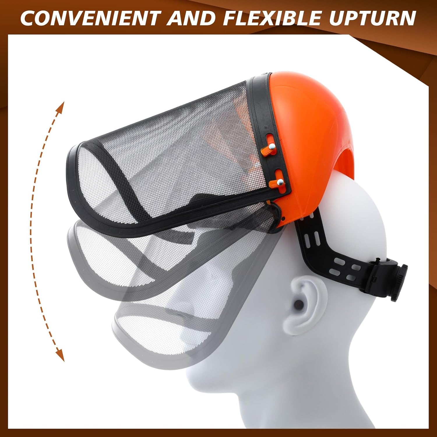 Sabary 2 Pack Safety Face Shield with Mesh Visor Full Protection Face Mask Chainsaw for Weed Whacking Mover Tree Pruning Farm Work Family Protective Garden Gear Helmet (Orange,Yellow)
