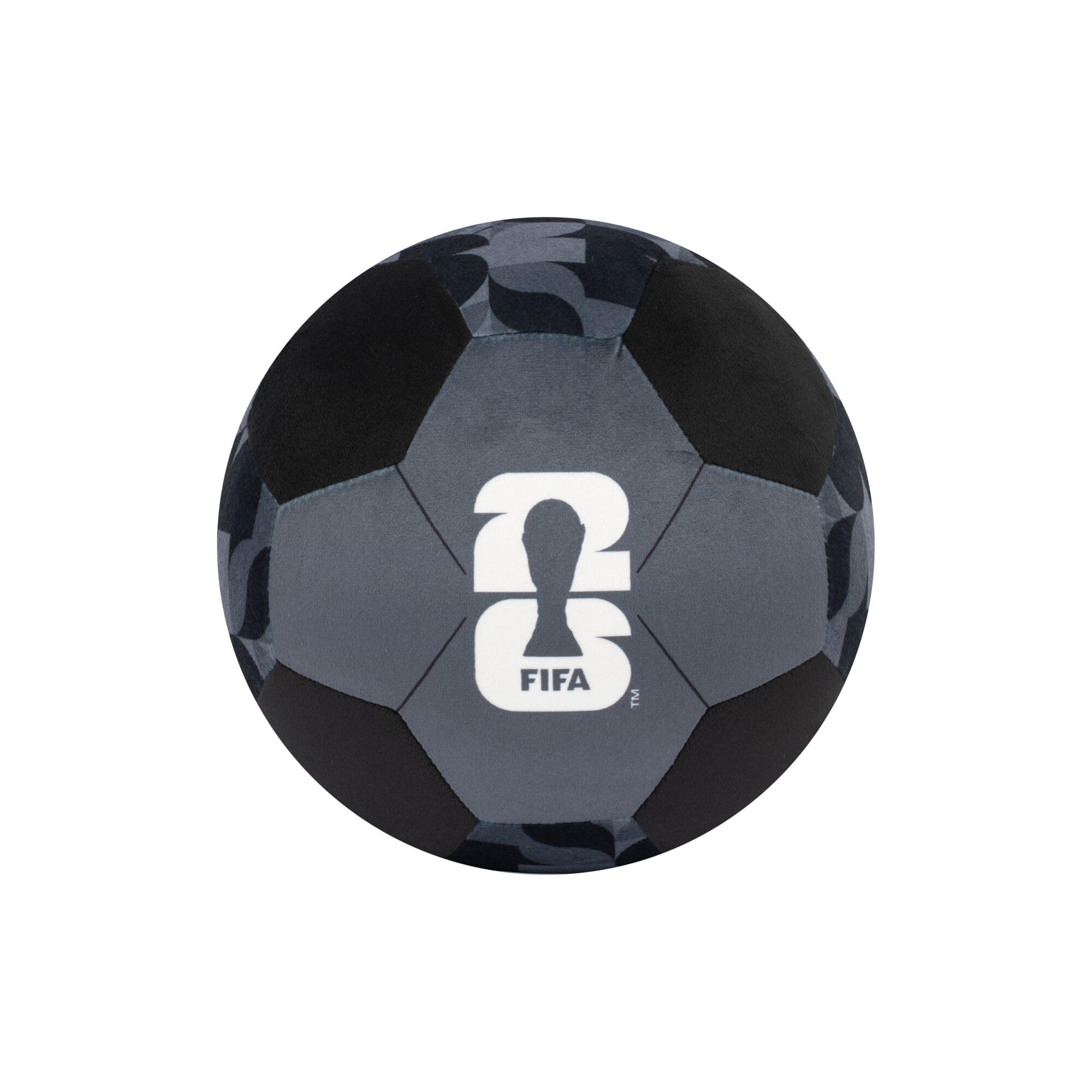 Jazwares FIFA® 9-Inch Black Plush Football - Soft, Collectible World Cup™ Plush Toy - Official FIFA® Pattern - Ages 3+