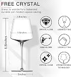 White Red Wine Glasses Set of 6 – 18oz Clear【Hand Blown】 Crystal Wine Glass – Tall Long Stem Modern Wine Glasses – Square Wine Glass with flat bottom – Unique gifts for Wedding,Brithday,anniversary