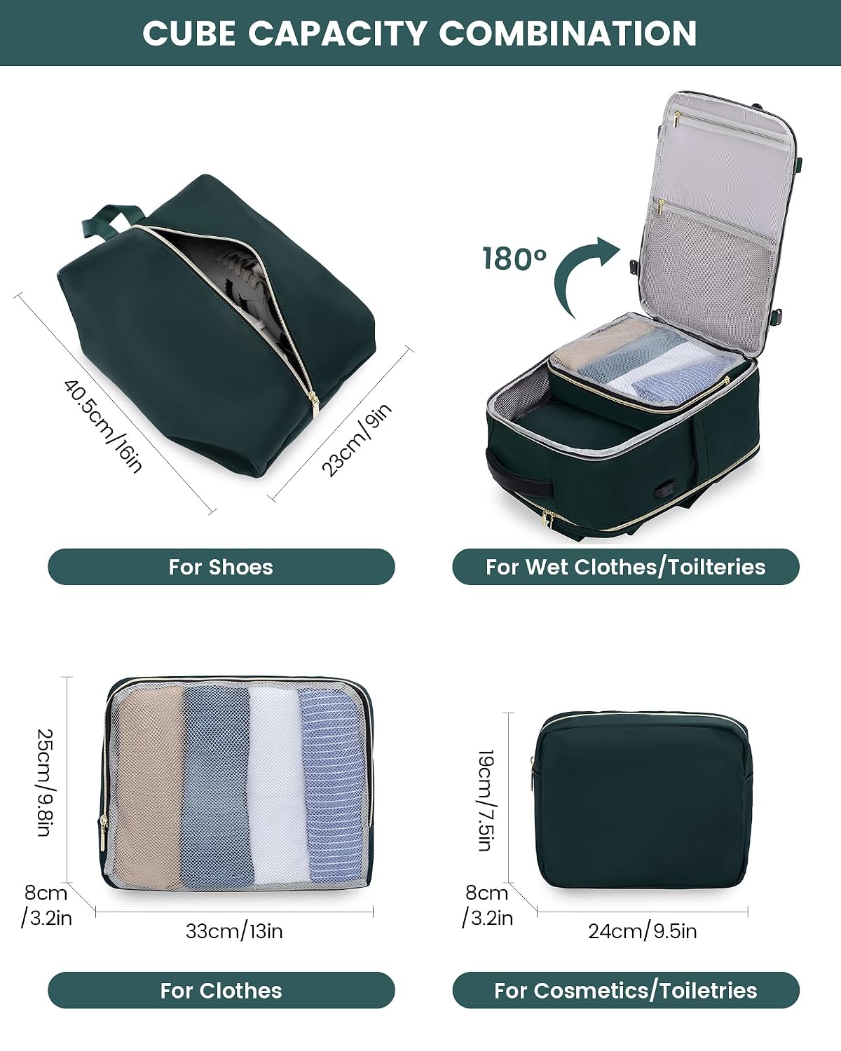LOVEVOOK Laptop Backpack for Travelling 40L Large Hand Cabin Luggage Rucksack Bag for Women Waterproof Weekend Overnight Carry On Bag Ladies Maternity Hospital Bag - Image 6