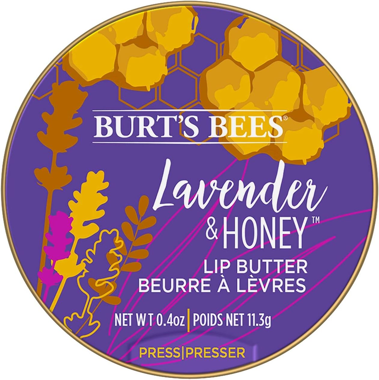 Burt's Bees Manteca Labial 100% Hidratante Natural con Lavanda y Miel - 11.3 g