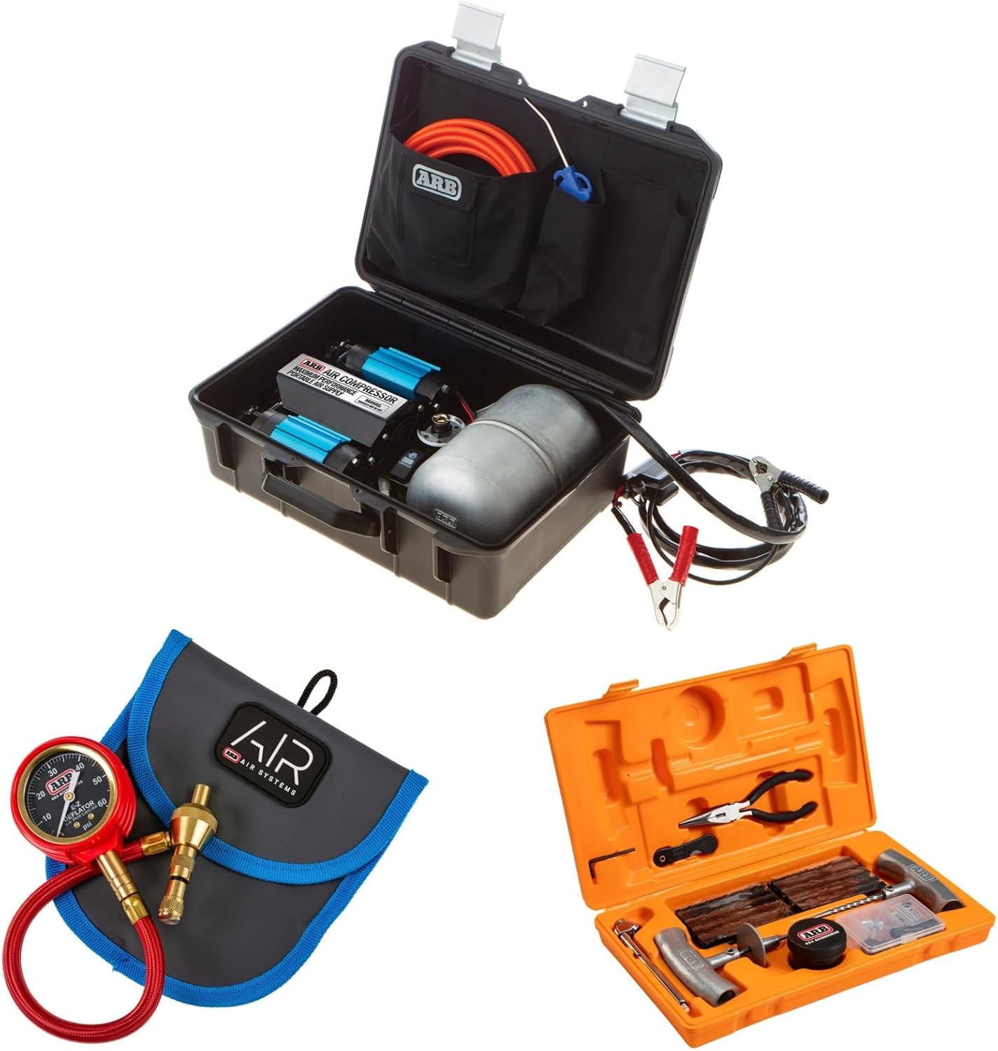 ARB CKMTP12 ARB505 10000011 Portable Twin Motor 12 Volt Air Compressor with E-Z Deflator and Speed Seal Tire Kit