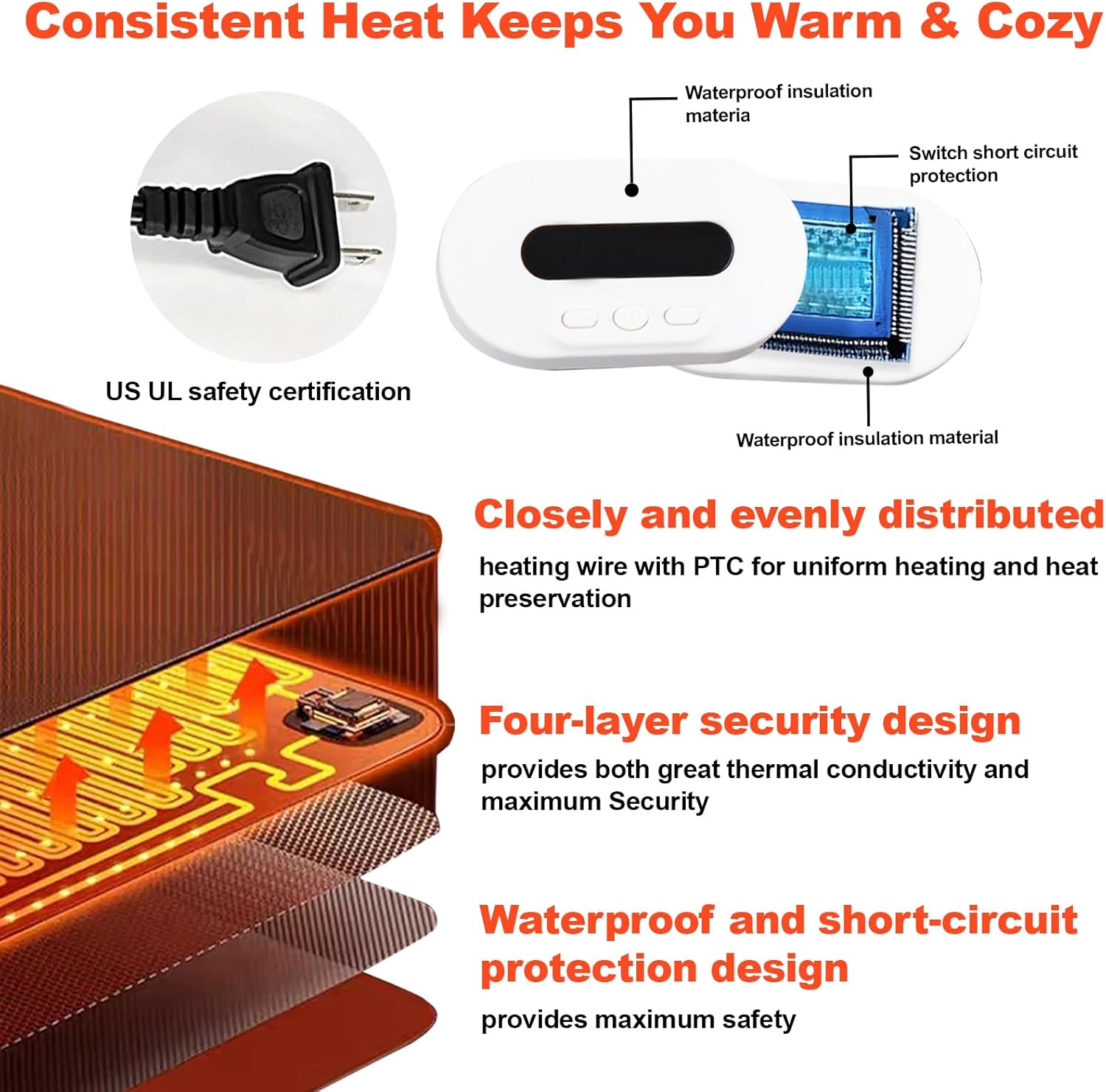 Heated Mouse Pad - Warm Mouse Pad - 6-Level Temperature Adjustment, Smart Temperature Control, LED Gaming Mouse Pad, 8-Hour Timer with Auto Shut-Off,31.5 x 15.7 inches